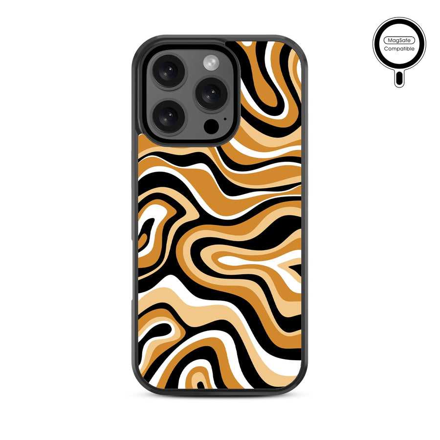 MyBat Design Lab Series MagSafe Case for Apple iPhone 16 Pro Max - Groovy Golden Swirls - MIP16PMCSLESMSM093-3.jpg