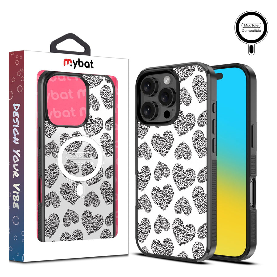 MyBat Design Lab Series MagSafe Case for Apple iPhone 16 Pro Max - Leopard Print Hearts
