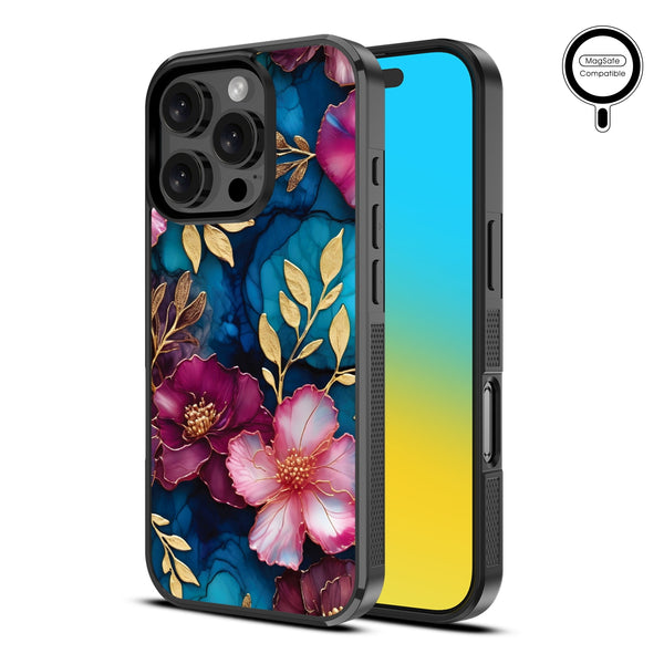 MyBat Design Lab Series MagSafe Case for Apple iPhone 16 Pro Max - Gilded Petals - MIP16PMCSLESMSM188-2.jpg