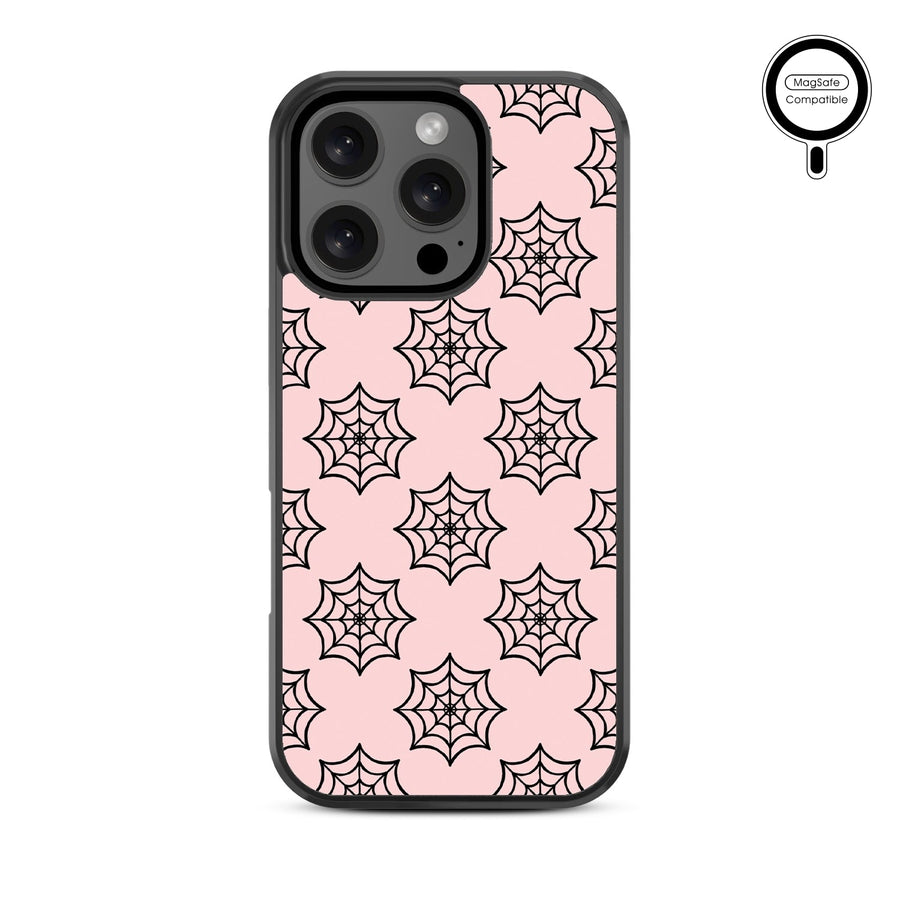 MyBat Design Lab Series MagSafe Case for Apple iPhone 16 Pro Max - Pink Spider Web