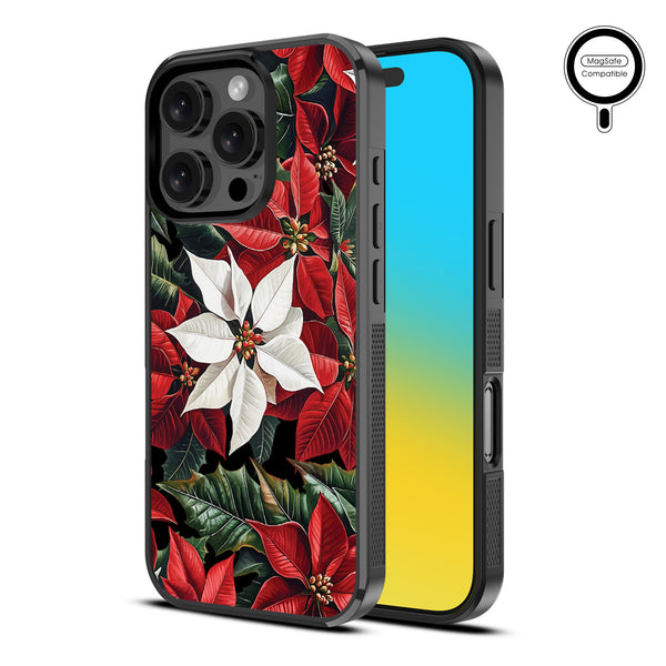 MyBat Design Lab Series MagSafe Case for Apple iPhone 16 Pro Max - Christmas Poinsettias - MIP16PMCSLESMSM301-2.jpg