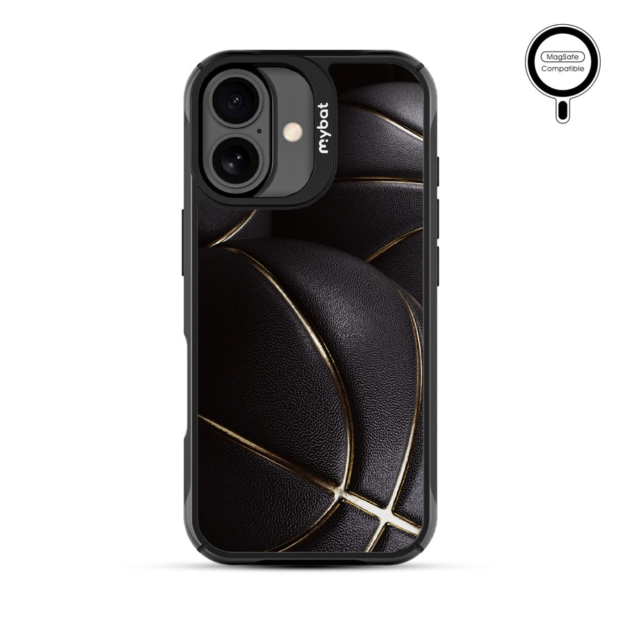 MyBat Design Lab Series MagSafe Case for Apple iPhone 17 - Black Basketballs - MIP17CSLESMSMP090-3.jpg