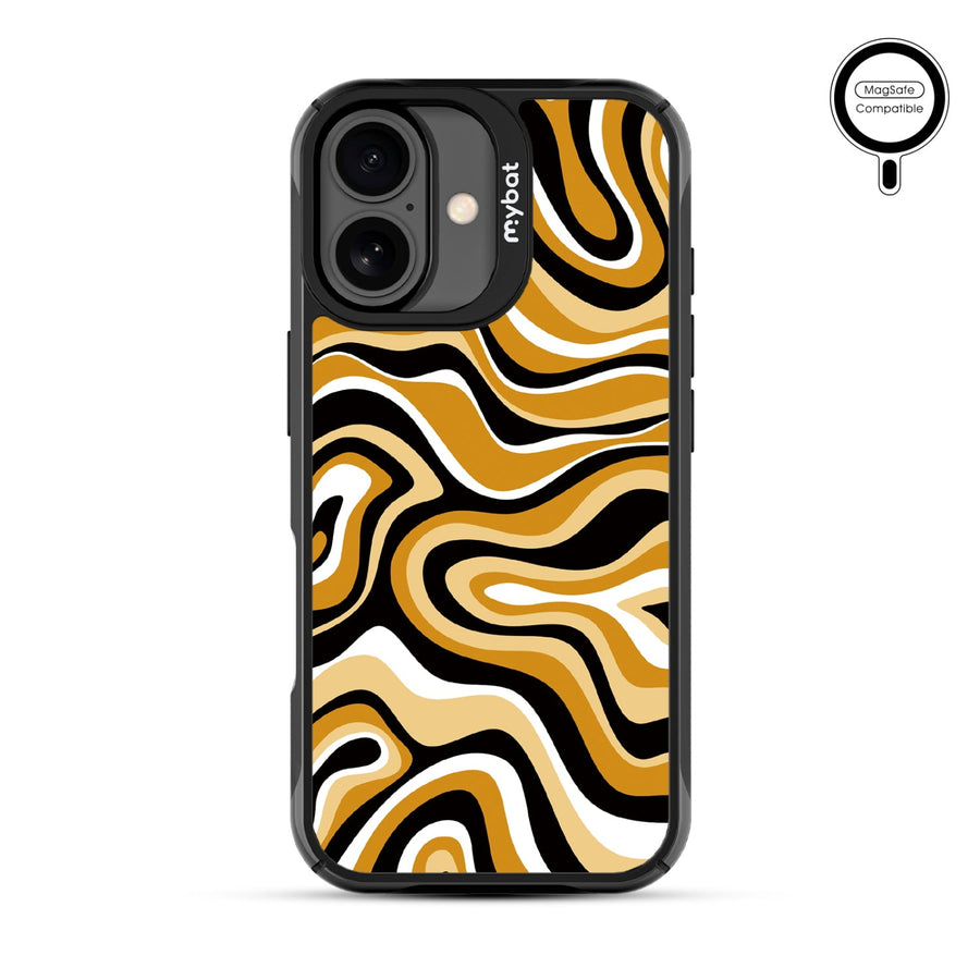 MyBat Design Lab Series MagSafe Case for Apple iPhone 17 - Groovy Golden Swirls