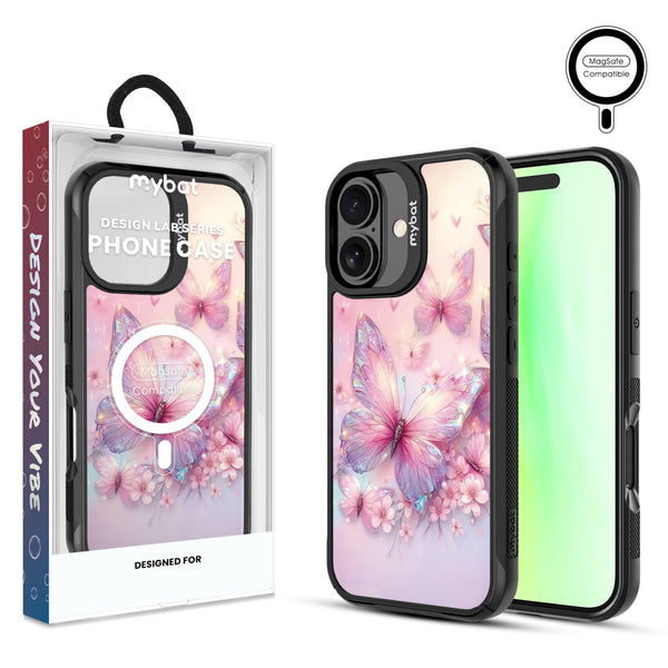 MyBat Design Lab Series MagSafe Case for Apple iPhone 17 - Pink Butterflies - MIP17CSLESMSMP361-1.jpg