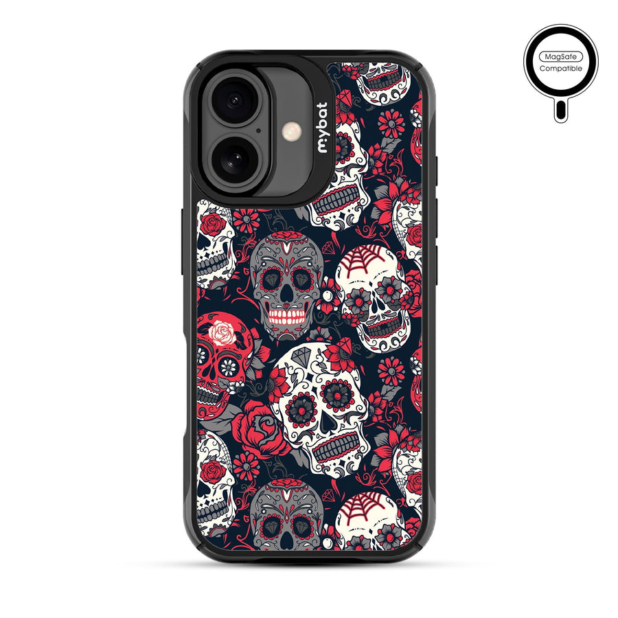 MyBat Design Lab Series MagSafe Case for Apple iPhone 17 - Sugar Rose Skulls