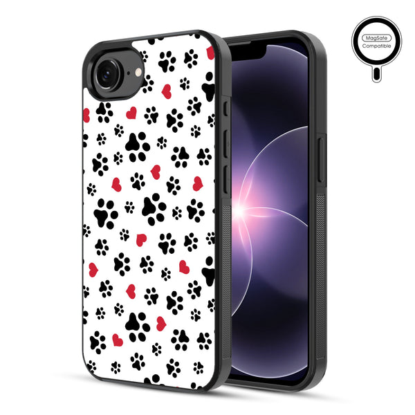 MyBat Phone case w/ MagSafe prints for Apple iPhone 17e / 16e – Paw Prints and Hearts - MIP17ECSLESMSM001-1.JPG