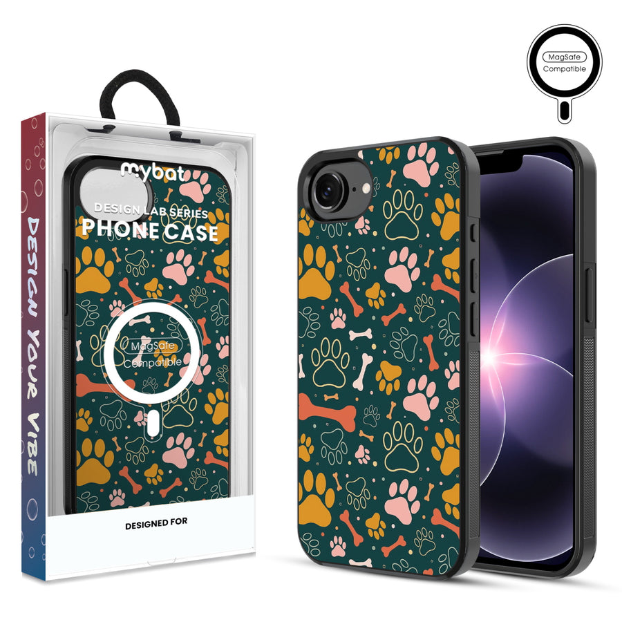 MyBat Phone case w/ MagSafe prints for Apple iPhone 17e / 16e – Paw Prints & Bones - MIP17ECSLESMSM003.JPG