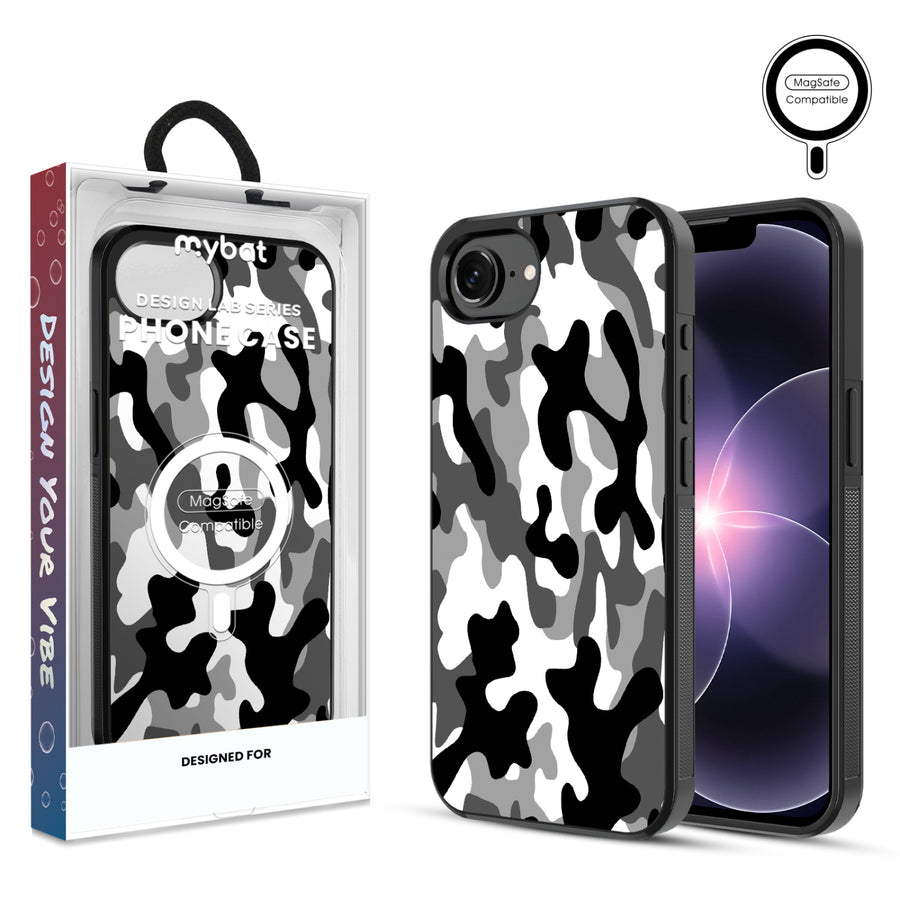 MyBat Phone case w/ MagSafe prints for Apple iPhone 17e / 16e – Black & White Camouflage - MIP17ECSLESMSM122.JPG