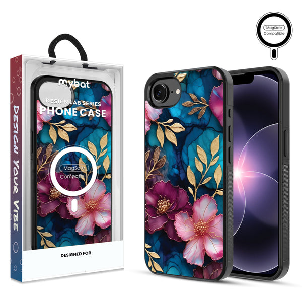 MyBat Phone case w/ MagSafe prints for Apple iPhone 17e / 16e – Gilded Petals - MIP17ECSLESMSM188.JPG