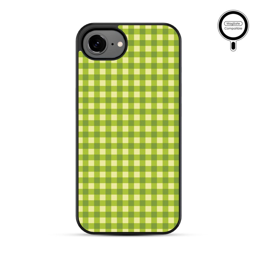MyBat Phone case w/ MagSafe prints for Apple iPhone 17e / 16e – Green Gingham - MIP17ECSLESMSM476-2.JPG