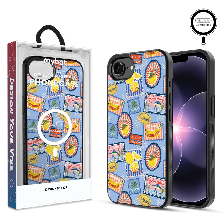 MyBat Design Lab Series MagSafe Case for Apple iPhone 17e / 16e – Summer Stamps - MIP17ECSLESMSM537.JPG