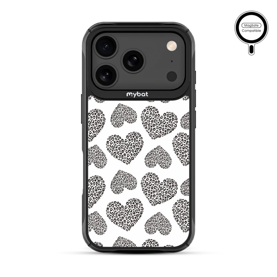 MyBat Design Lab Series MagSafe Case for Apple iPhone 17 Pro - Leopard Print Hearts