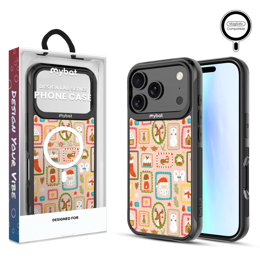 MyBat Design Lab Series MagSafe Case for Apple iPhone 17 Pro - Holiday Stamps