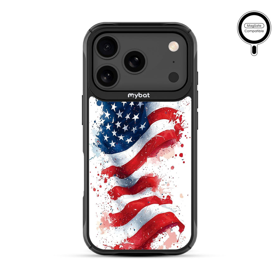 MyBat Design Lab Series MagSafe Case for Apple iPhone 17 Pro - Patriotic Flag Painiting