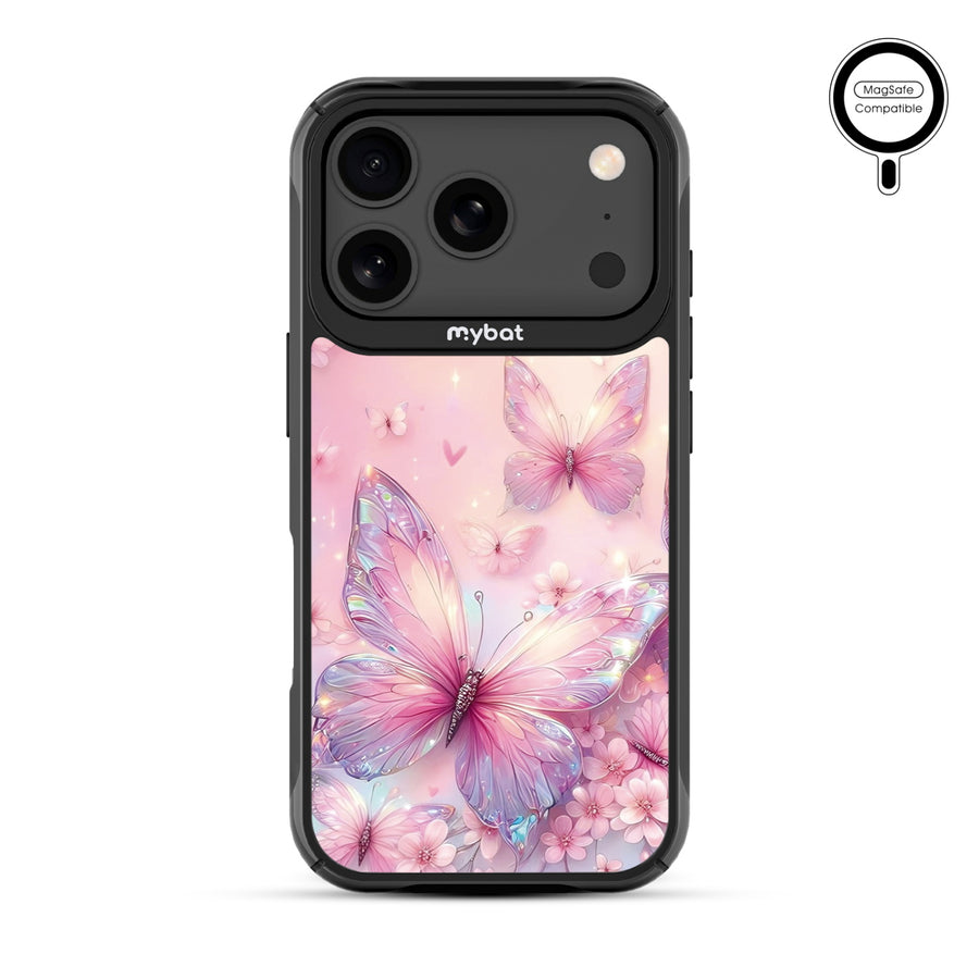 MyBat Design Lab Series MagSafe Case for Apple iPhone 17 Pro - Pink Butterflies - MIP17PCSLESMSMP361-3.jpg