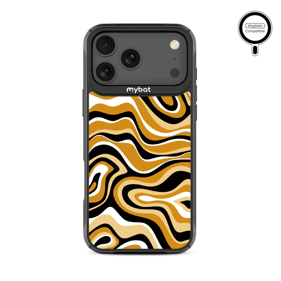 MyBat Design Lab Series MagSafe Case for Apple iPhone 17 Pro Max - Groovy Golden Swirls - MIP17PMCSLESMSMP093-3.jpg