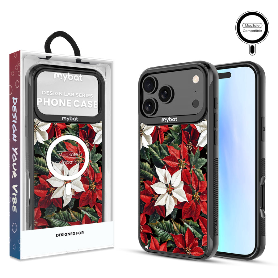 MyBat Design Lab Series MagSafe Case for Apple iPhone 17 Pro Max - Christmas Poinsettias - MIP17PMCSLESMSMP301-1.jpg