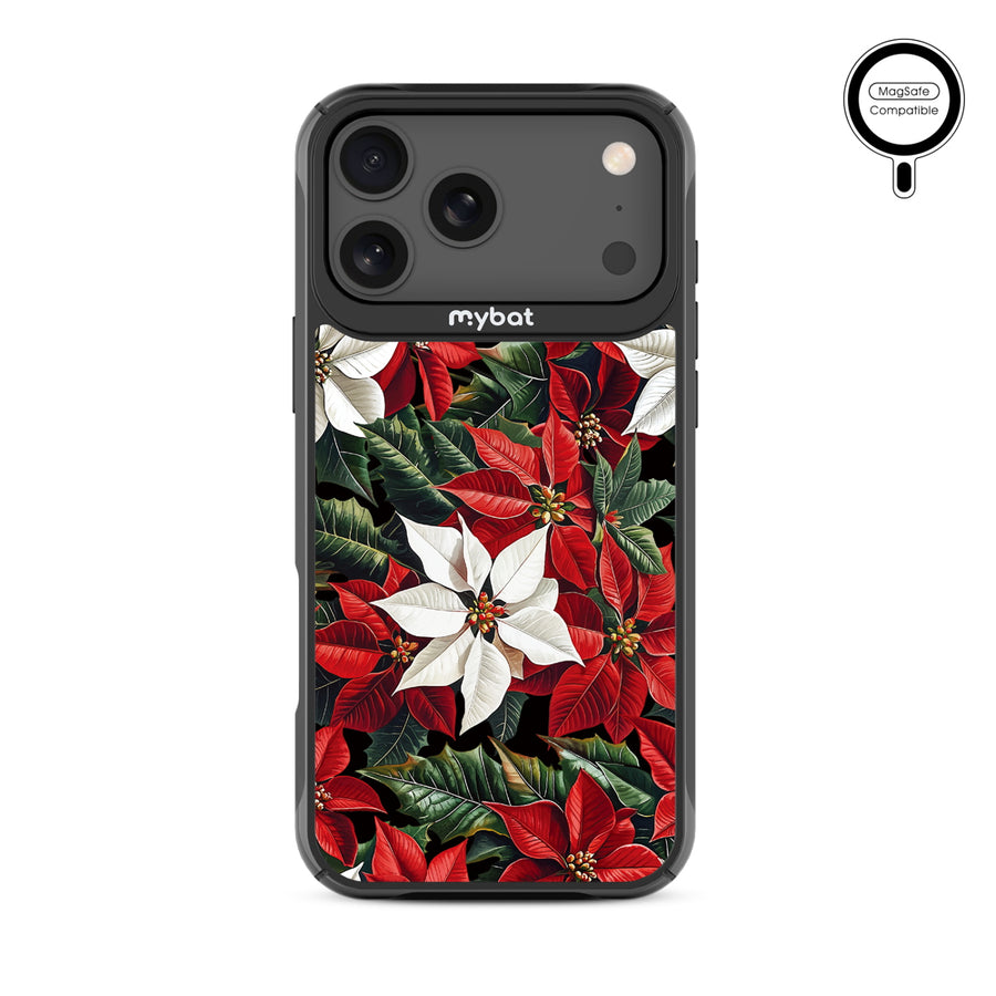 MyBat Design Lab Series MagSafe Case for Apple iPhone 17 Pro Max - Christmas Poinsettias - MIP17PMCSLESMSMP301-3.jpg