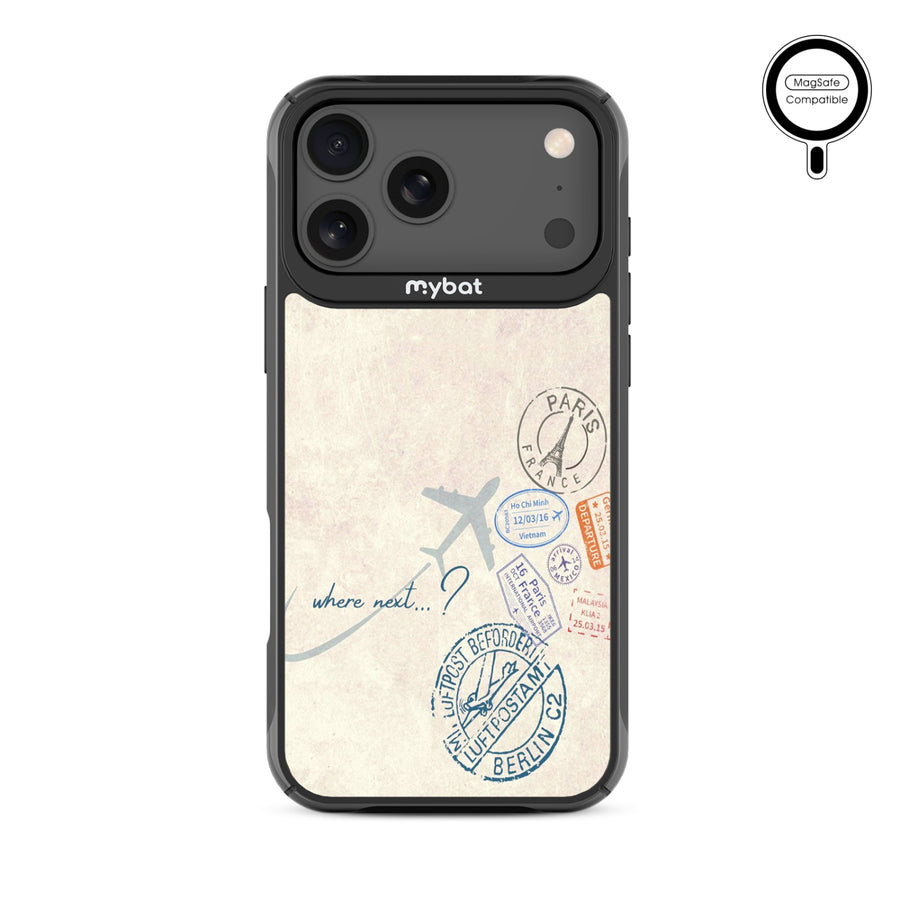 MyBat Design Lab Series MagSafe Case for Apple iPhone 17 Pro Max - Passport Stamps - MIP17PMCSLESMSMP371-3.jpg