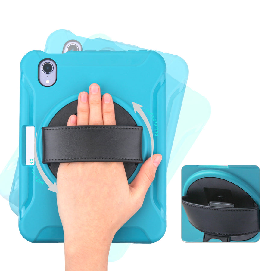 MyBat Spider Drop Resistant Protector Cover (with Rotating Stand) for Apple iPad mini 6 (2021) / iPad mini 7 (2024) - Black / Blue - MIPMI6CSRSSS222-4.jpg