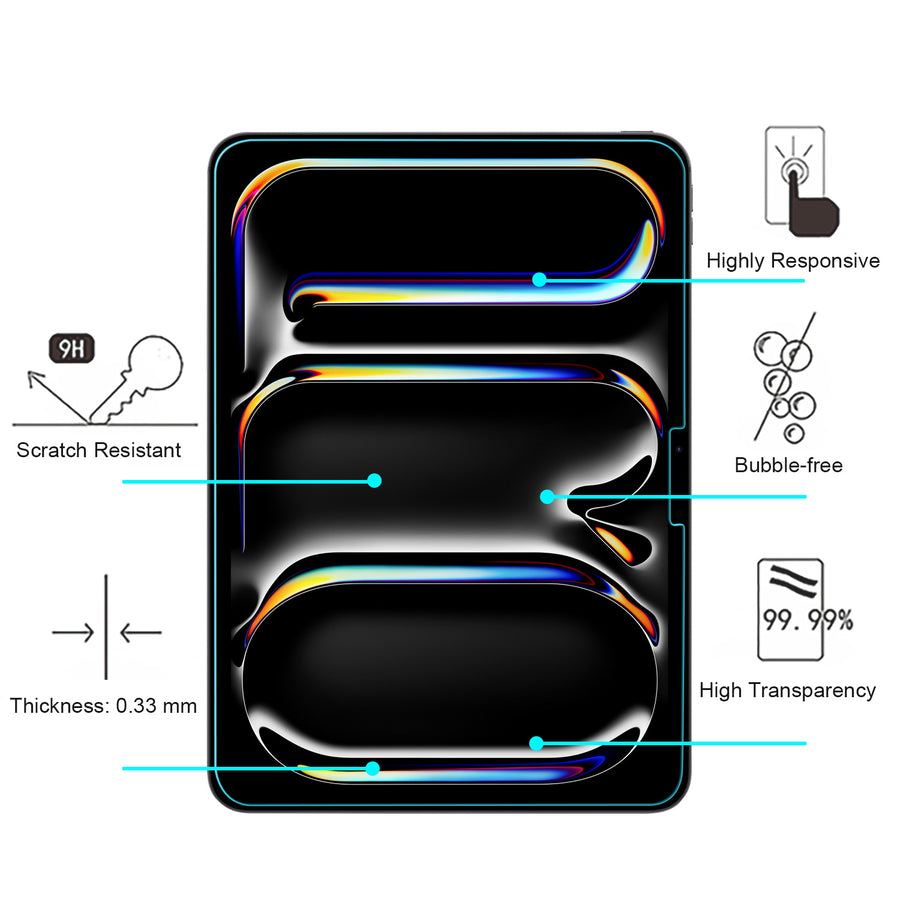 MyBat Tempered Glass Screen Protector (2.5D) for Apple iPad Pro 11 (2024) - Clear - MIPP114SC81-4.jpg