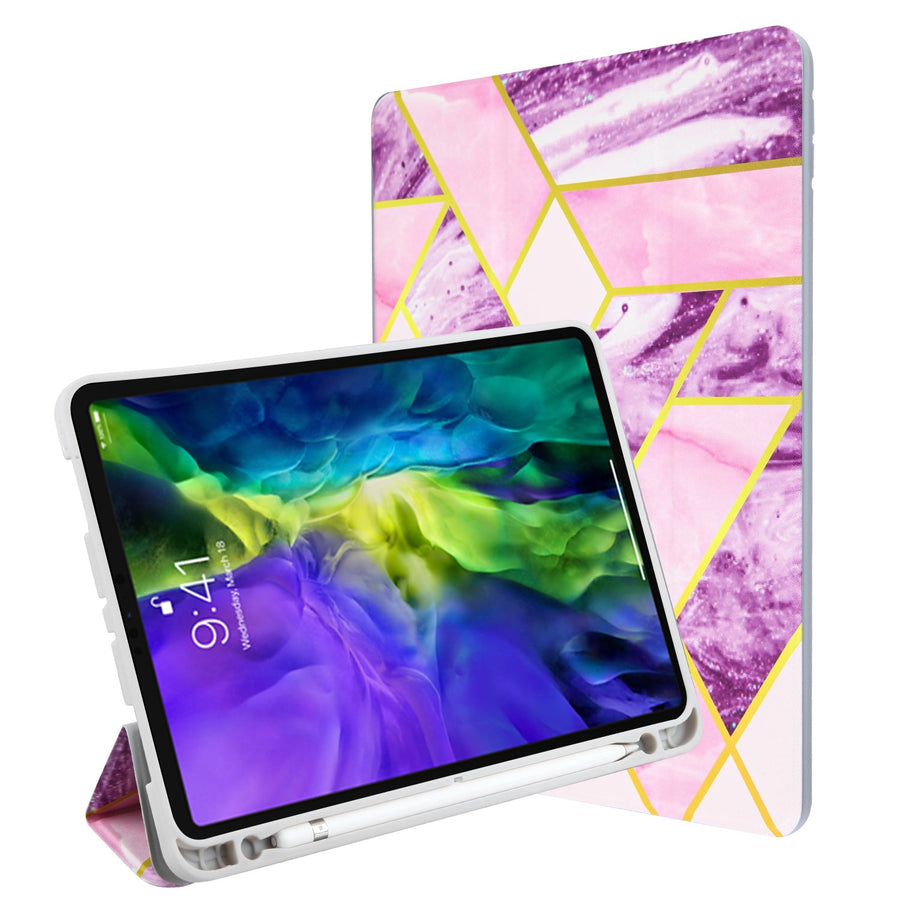MyBat Slim Fit Smart MyJacket with Trifold Stand for Apple iPad Pro 11 (2020)/iPad Pro 11 (2022) / iPad Pro 11 (2021) - Purple / Pink Mixed Marbling