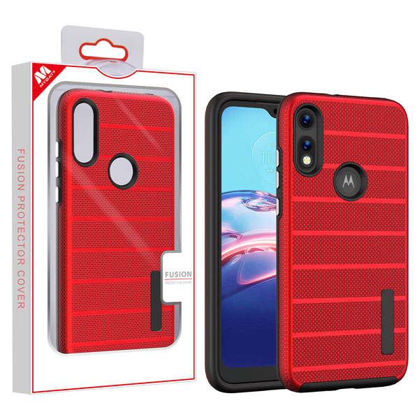 MyBat Fusion Protector Cover for Motorola Moto E (2020) / Moto E7 (2020) - Red Dots Textured / Black - MME7CSFSSS647-1.jpg
