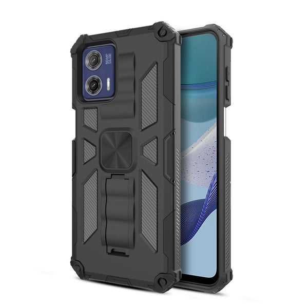 MyBat Sturdy Hybrid Protector Cover (with Stand) for Motorola Moto G 5G (2023) - Black / Black - MMG5G23CSFSSS001-2.jpg