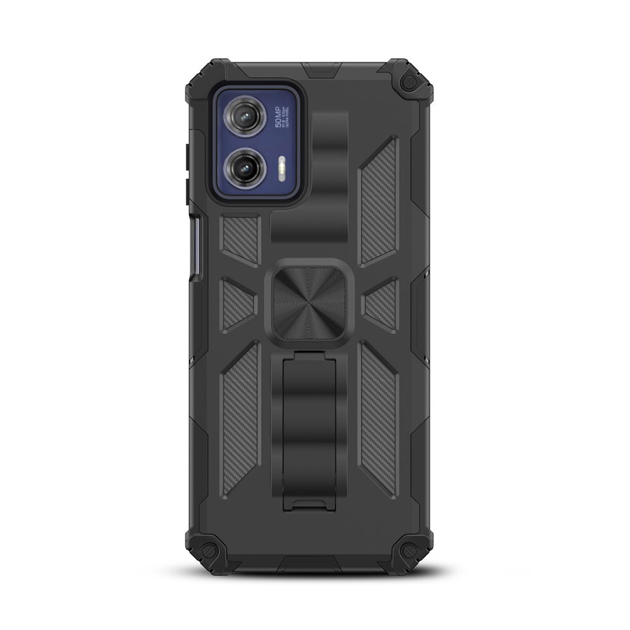MyBat Sturdy Hybrid Protector Cover (with Stand) for Motorola Moto G 5G (2023) - Black / Black - MMG5G23CSFSSS001-3.jpg
