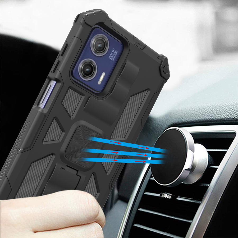 MyBat Sturdy Hybrid Protector Cover (with Stand) for Motorola Moto G 5G (2023) - Black / Black - MMG5G23CSFSSS001-9.jpg