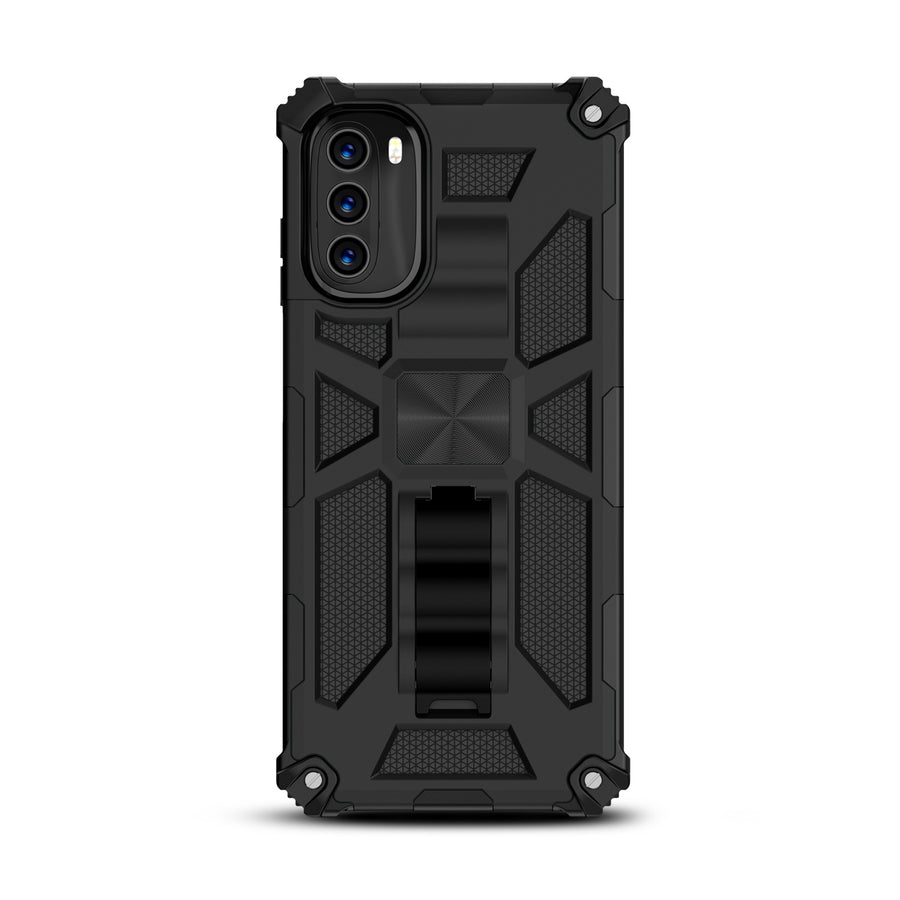MyBat Sturdy Hybrid Protector Cover (with Stand) for Motorola Moto G 5G (2022) - Black / Black - MMG5GCSFSSS001-3.jpg