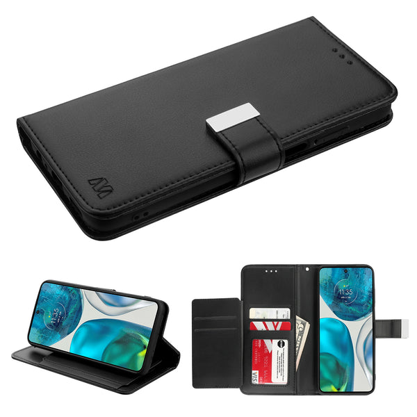 MyBat MyJacket Wallet Xtra Series for Motorola Moto G 5G (2022) - Black / Black - MMG5GPCMJG031-2.jpg