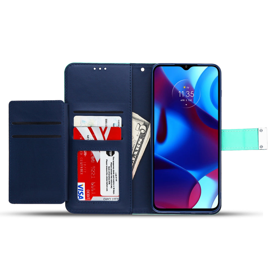 MyBat MyJacket Wallet Xtra Series for Motorola Moto G Pure / Moto G Power (2022) - Teal Green / Dark Blue - MMGPPCMJG038-3.jpg