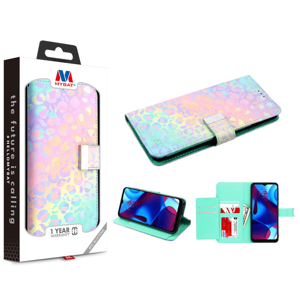 MyBat MyJacket Wallet Xtra Series with RFID Blocking for Motorola Moto G Pure / Moto G Power (2022) - Holographic Leopard - MMGPPCMJG094-1.jpg