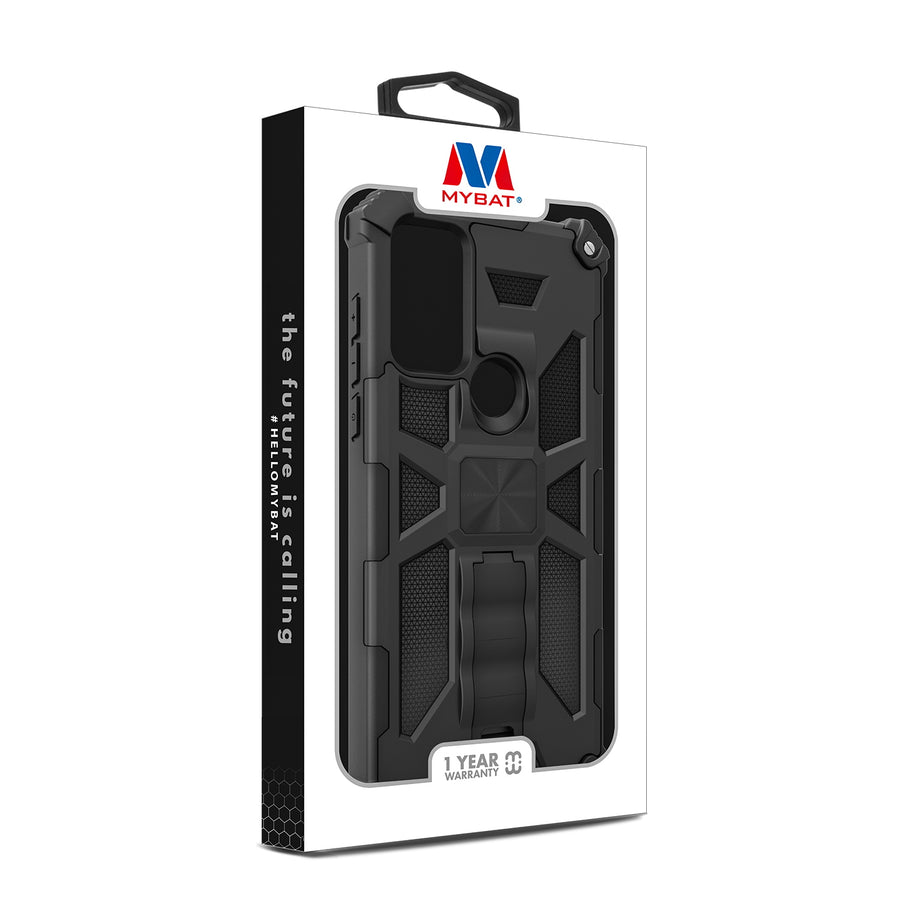 MyBat Sturdy Hybrid Protector Cover (with Stand) for Motorola Moto G Play (2023) - Black / Black - MMGPY23CSFSSS001-10.jpg