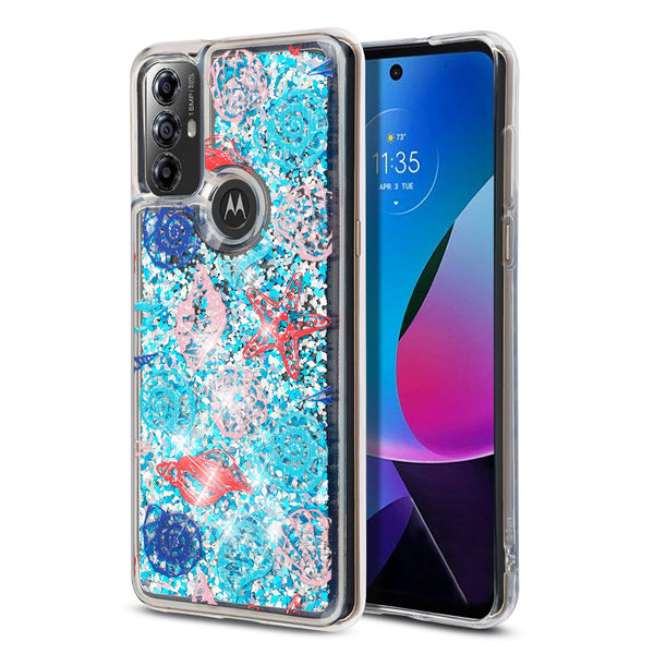 MyBat Quicksand Glitter Hybrid Protector Cover for Motorola Moto G Play (2023) - Seashells - MMGPY23CSGTMM022-2.jpg