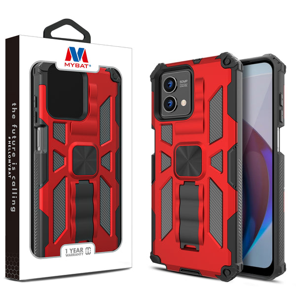 MyBat Sturdy Hybrid Protector Cover (with Stand) for Motorola Moto G Stylus 5G (2023) - Red / Black - MMGS5G23CSFSSS003-1.jpg