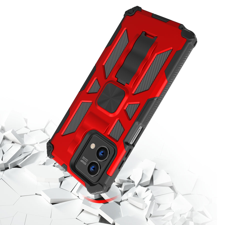 MyBat Sturdy Hybrid Protector Cover (with Stand) for Motorola Moto G Stylus 5G (2023) - Red / Black - MMGS5G23CSFSSS003-5.jpg