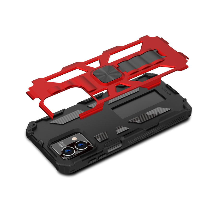 MyBat Sturdy Hybrid Protector Cover (with Stand) for Motorola Moto G Stylus 5G (2023) - Red / Black - MMGS5G23CSFSSS003-8.jpg