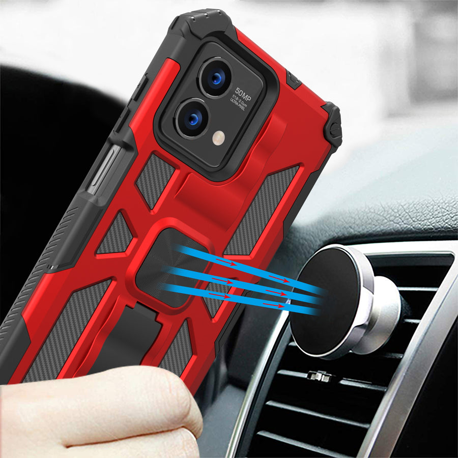 MyBat Sturdy Hybrid Protector Cover (with Stand) for Motorola Moto G Stylus 5G (2023) - Red / Black - MMGS5G23CSFSSS003-9.jpg