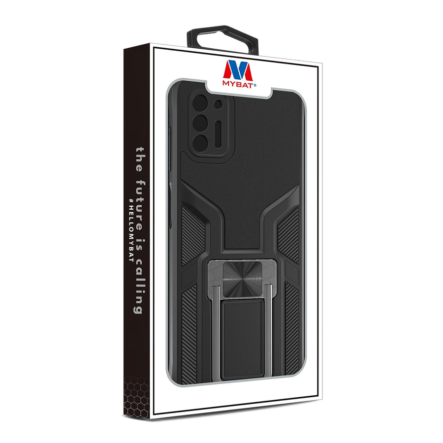 MyBat Hybrid Protector Case (with Ring Stand) for Motorola Moto G Stylus (2021) - Black / Black
