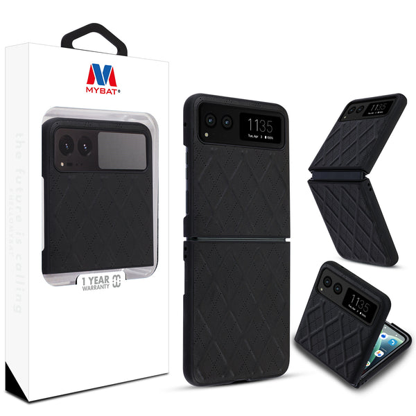 MyBat Leather Protector Case for Motorola razr (2023) - Black - MMRAZRCSFSSS441-1.jpg