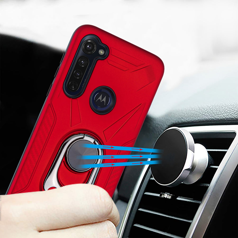 MyBat Hybrid Protector Cover (with Ring Holder Kickstand Bottle) for Motorola Moto G Stylus - Red / Black - MOTGSTHPCFSSO282-5.jpg