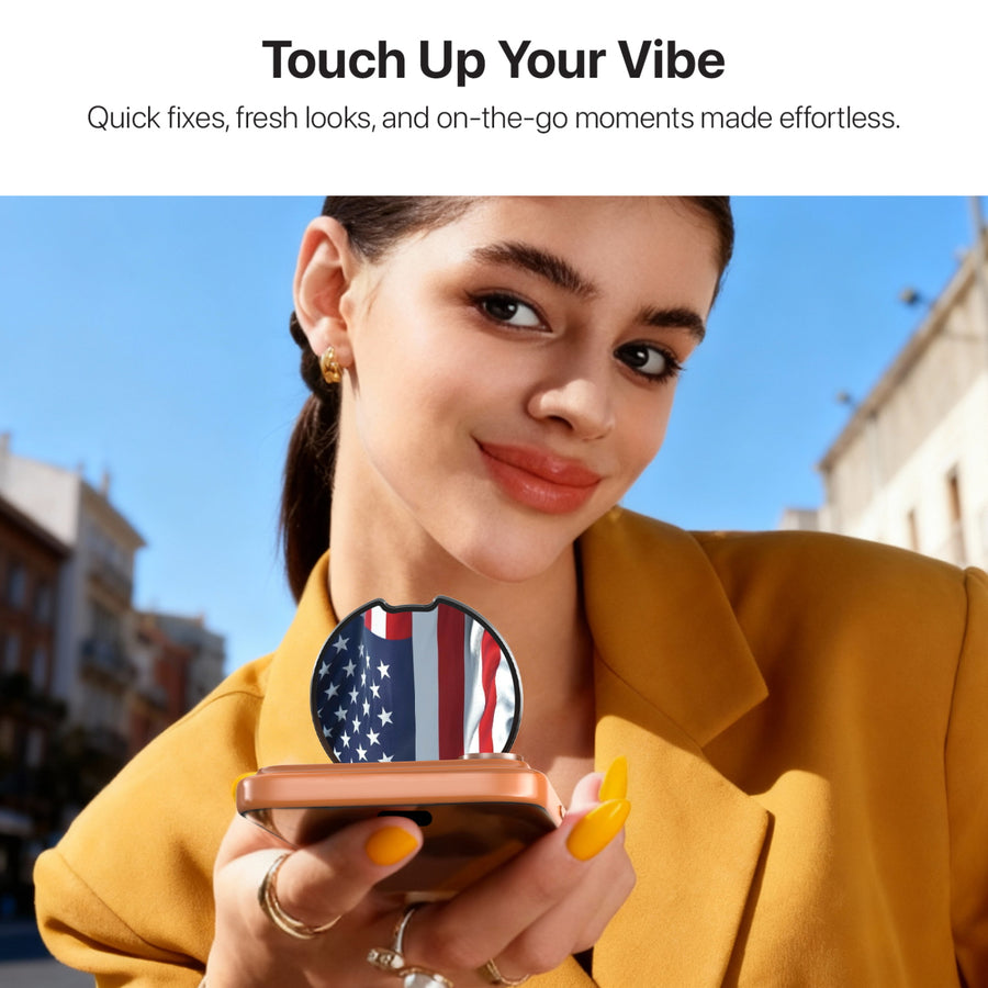 MyBat Design Lab MagSafe Selfie Mirror Kickstand - Black - Waving USA FLag - MOTHMNUSU331-367-8.jpg
