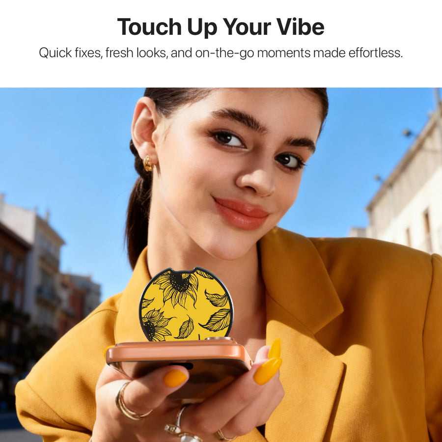 MyBat Design Lab MagSafe Selfie Mirror Kickstand - Black - Golden Sunflowers - MOTHMNUSU331-444-8.jpg