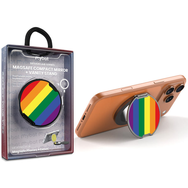 MyBat Design Lab MagSafe Selfie Mirror Kickstand - Black - Rainbow Stripes - MOTHMNUSU331-459-1.jpg