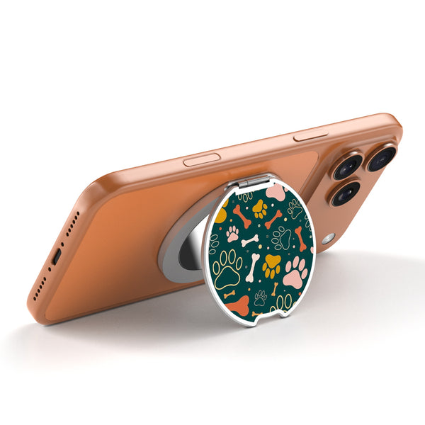 MyBat Design Lab MagSafe Selfie Mirror Kickstand - Silver - Paw Prints & Bones - MOTHMNUSU332-003-2.jpg