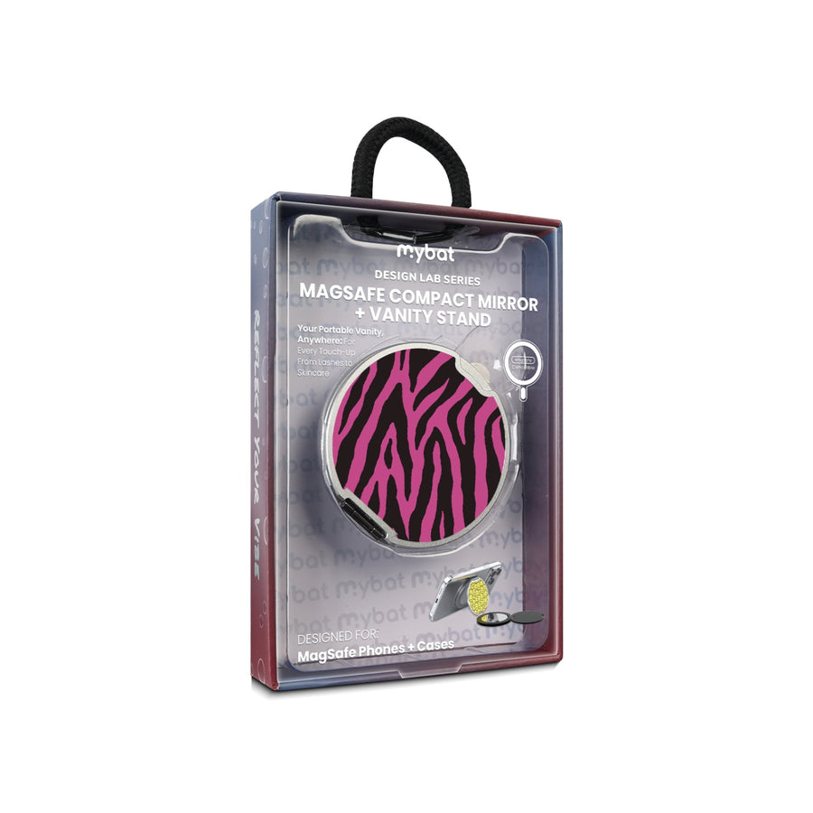 MyBat Design Lab MagSafe Selfie Mirror Kickstand - Silver - Pink Zebra Print - MOTHMNUSU332-010-11.jpg