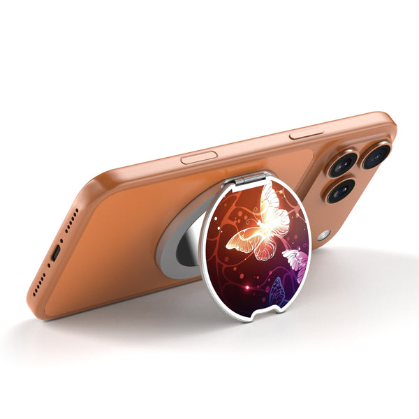 MyBat Design Lab MagSafe Selfie Mirror Kickstand - Silver - Neon Butterflies - MOTHMNUSU332-022-2.jpg