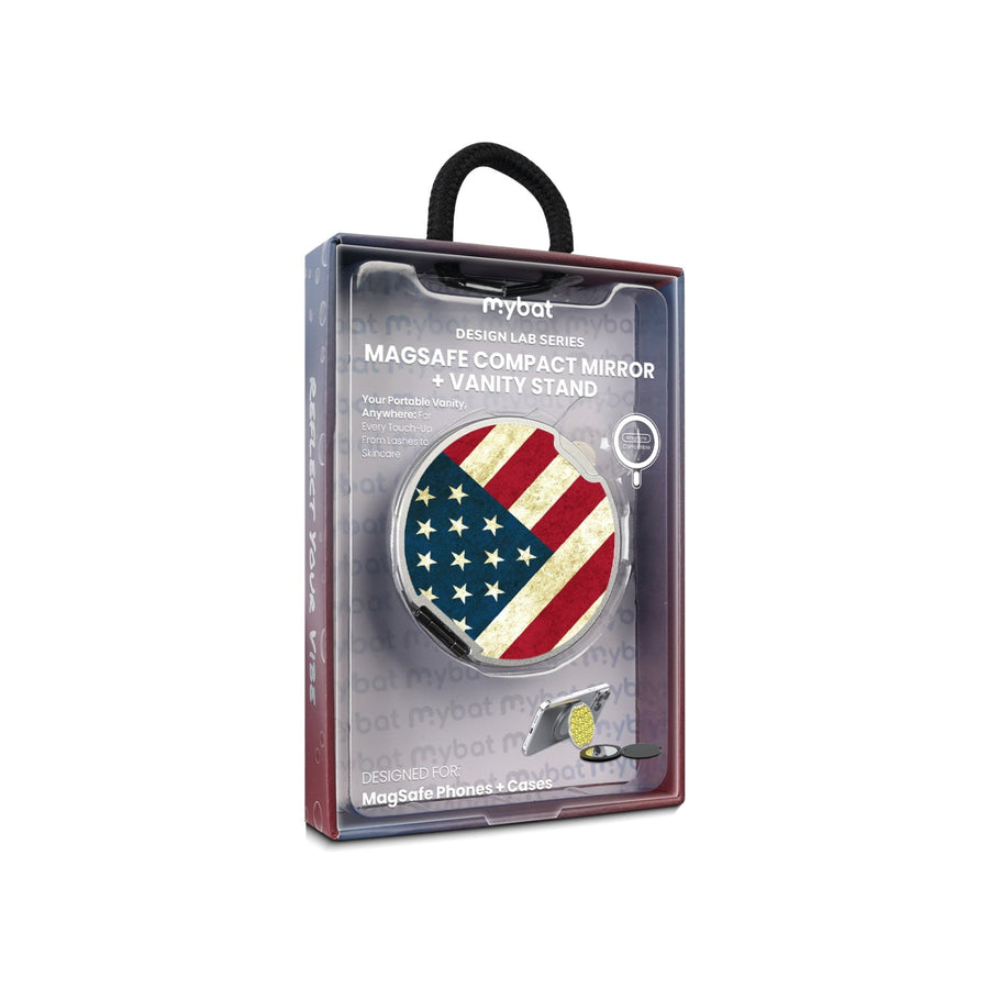 MyBat Design Lab MagSafe Selfie Mirror Kickstand - Silver - American Flag